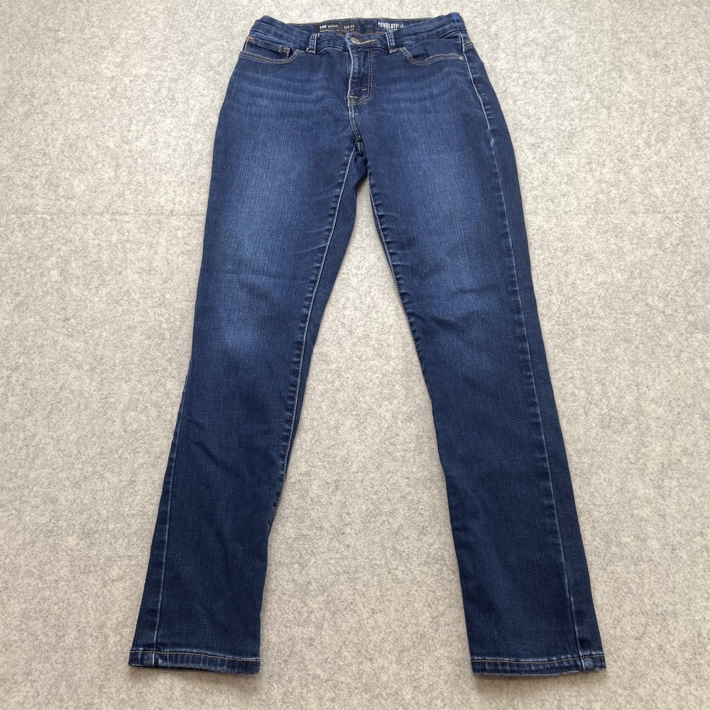 Lee Modern Series Straight Jeans Womens 6 (27x28) Blue Medium Wash Stretch